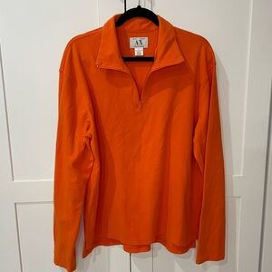 Armani Exchange 3/4 Zip Orange Long Sleeve Mens